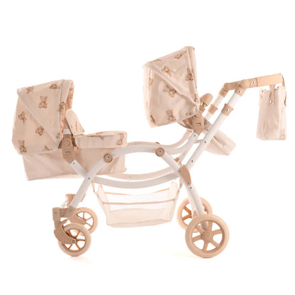 Roma Teddy Twin Dolls Pram 