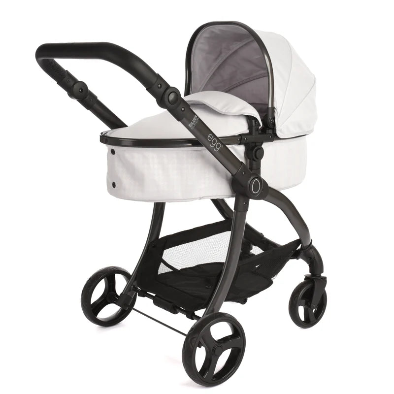egg® Dolls Pram by Roma Prams - Houndstooth Silver R-EDP-HTS