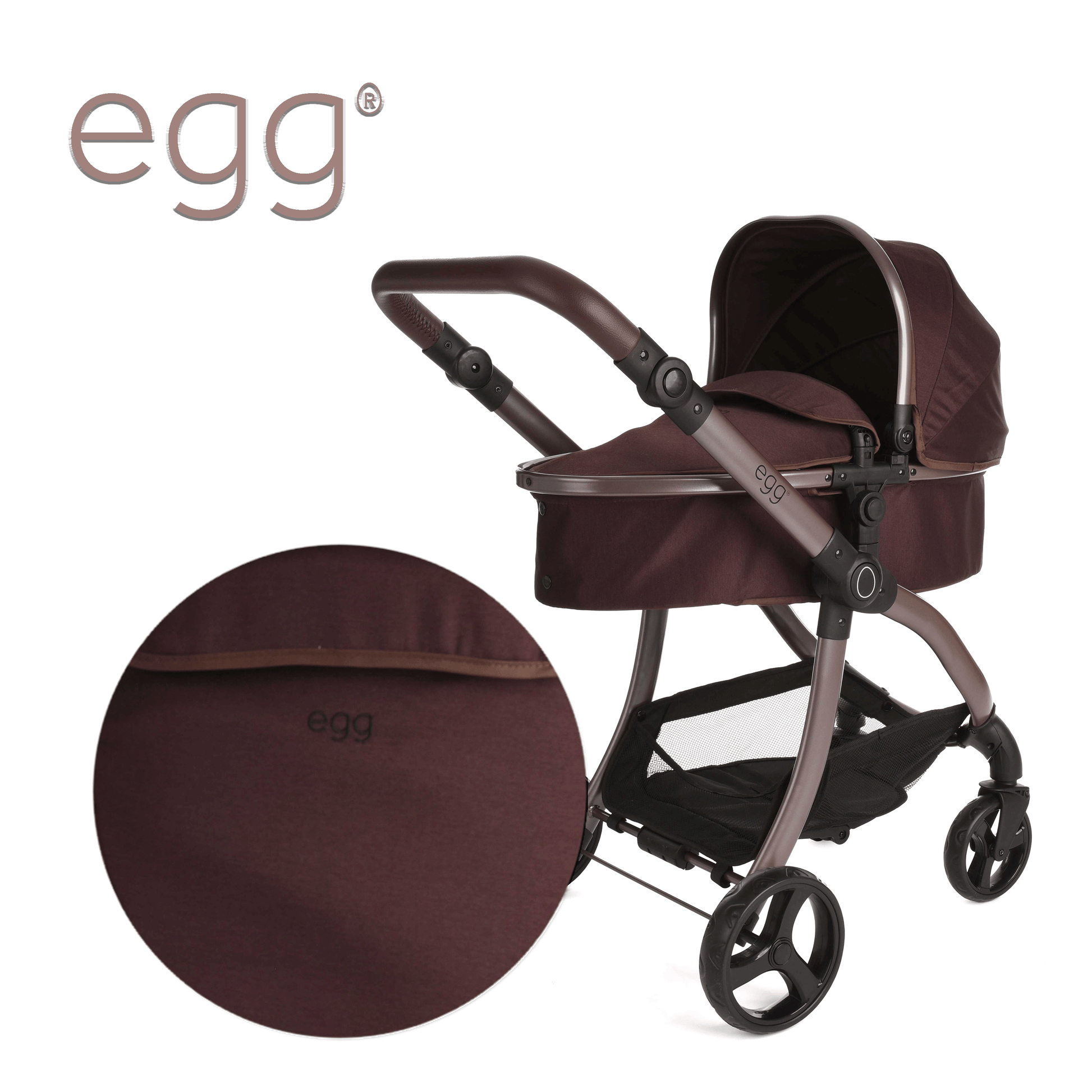 egg® Dolls Pram by Roma Prams - Mulberry R-EDP-MUL